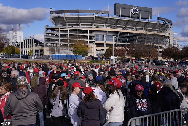 Trump will hold another rally later Saturday in State College, Pennsylvania