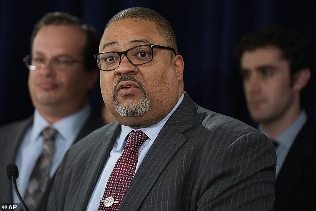 Manhattan District Attorney Alvin Bragg speaks to the media after a jury found former President Donald Trump guilty of 34 felony counts of falsifying company records, May 30, 2024, in New York. The new documentary 'Chasing Trump II' delves into Bragg's background and motivations