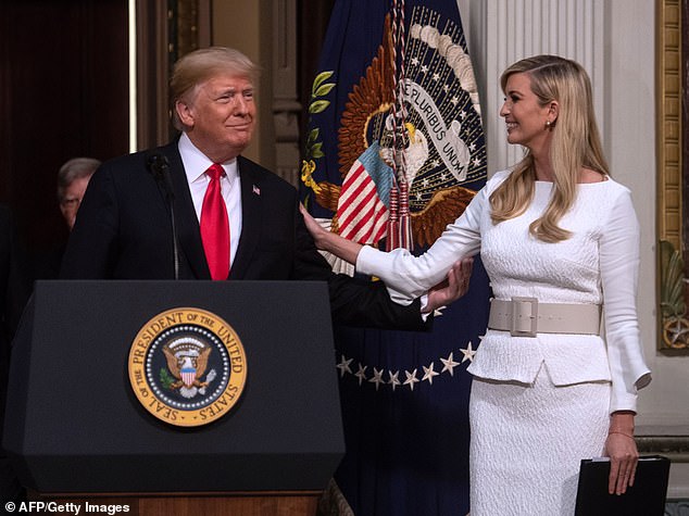 Donald Trump with his daughter Ivanka at the White House while president on October 11, 2018. Trump revealed in his Fox News town hall that his daughter drove him 