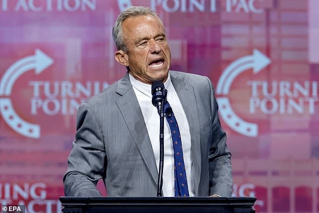 Robert F. Kennedy Jr. made remarks before Trump took the stage at the Turning Point-hosted rally in Duluth, Georgia on Wednesday, October 23, 2024