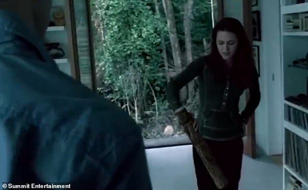 In the deleted scene, Bella picks up a rain stick and tells Edward that she made it with 