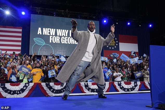 Usher rallying support for Vice President Kamala Harris at the Lakewood Amphitheater in Atlanta, Georgia on October 19