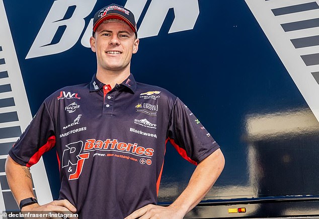 Declan Fraser (pictured) has spoken of the horror of discovering his Gold Coast home was destroyed by fire just hours before he was due to race in the Bathurst 1000