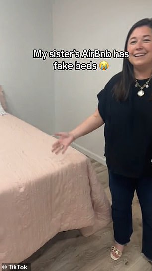 One of the friends shows the 'bed'