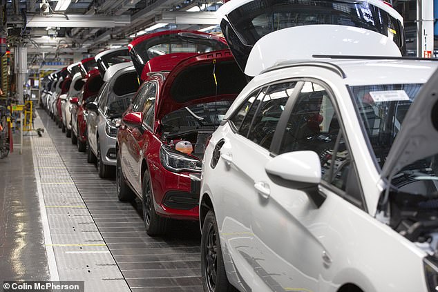 Factory threat: Stellantis, formed from the merger of Fiat Chrysler and Peugeot and Citroen owner PSA, makes electric cars and vans at its Ellesmere Port factory (pictured)