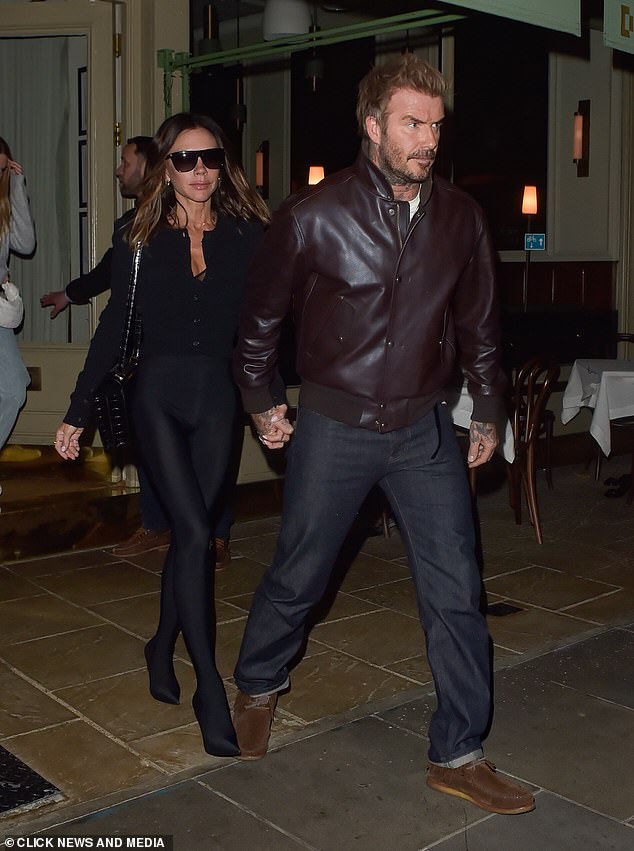 Victoria and David Beckham cut a typically stylish figure as they dined with their brood at the chic Michelin-star restaurant Dorian in London's Notting Hill on Wednesday.