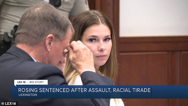 Sophia Rosing, 23, was sentenced to a year behind bars on Thursday for her viral racist rant in November 2022