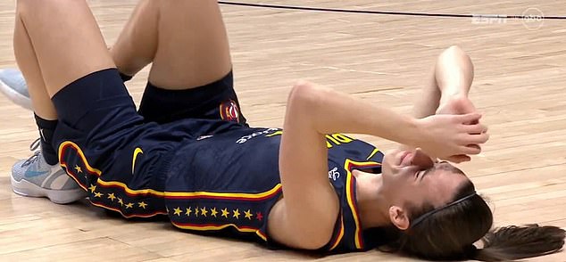 No foul was called, despite the contact leaving the 22-year-old in pain on the ground