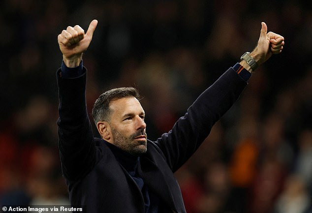 Ruud van Nistelrooy was serenaded by the crowd at Old Trafford on Wednesday evening