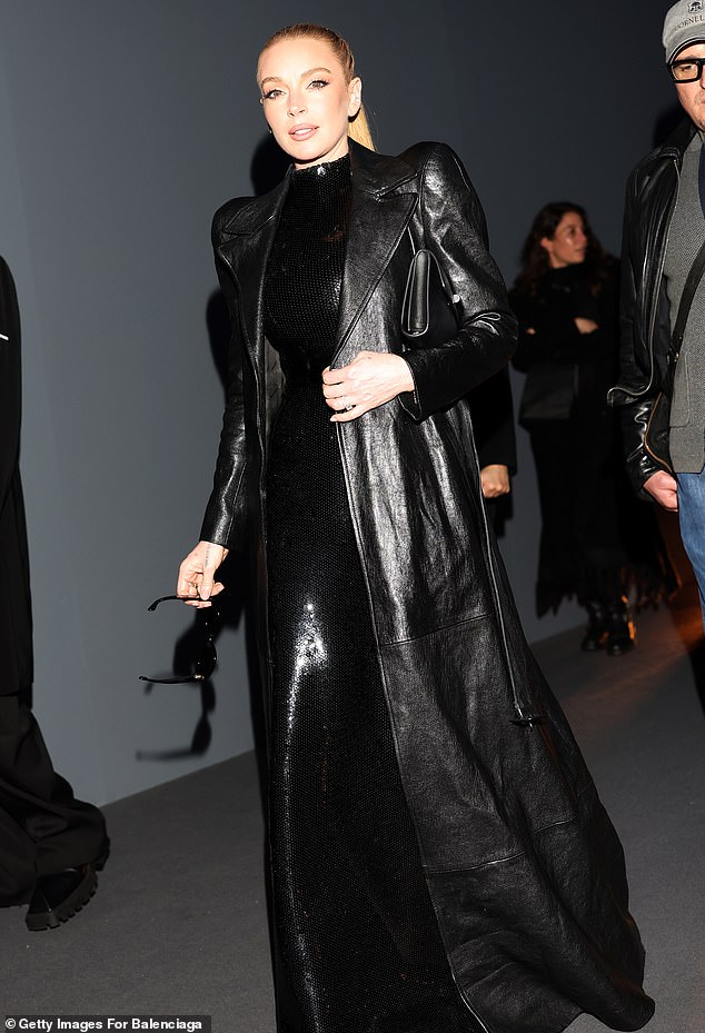 Lindsay Lohan,38, Balenciaga Paris Womenswear spring-summer collection 2025 at the end of last month