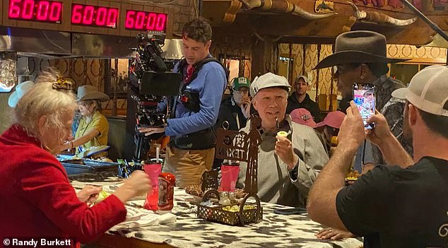 Will Ferrell has said he 'regrets' taking his transgender friend Harper Steele (pictured together at the table) to a steakhouse in Texas for their Netflix documentary