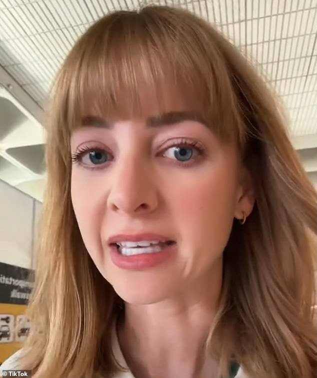 A traveler named Kirsten (pictured) posted about her experience waiting at the airport during a layover