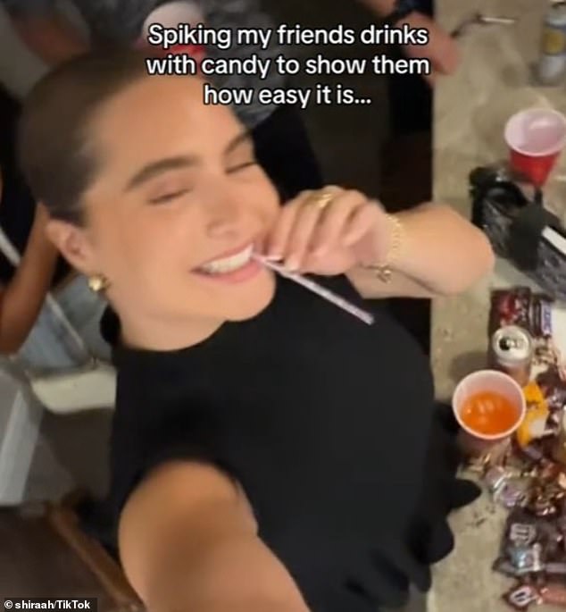 An influencer has revealed how eerily 'easy' it is for someone to spike your drink on a night out, as she tainted her own friends' cups