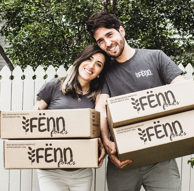 Queensland-based company Fenn Foods went bankrupt last week. Pictured are founders Paola and Alejandro Cancino