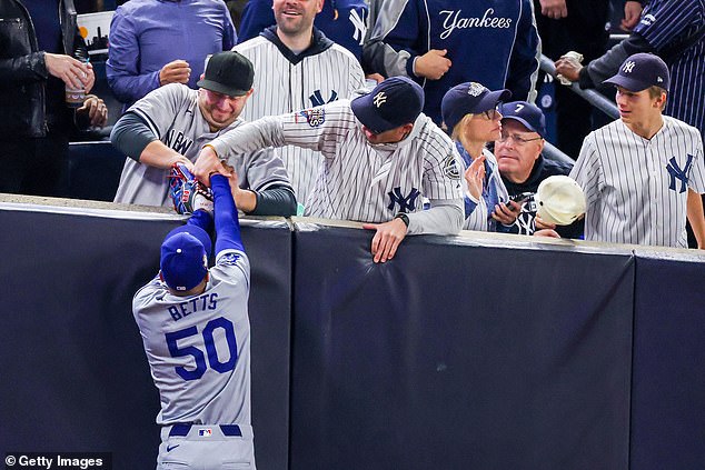 Two Yankees fans were ejected after their dramatic clash with Dodgers star Mookie Betts