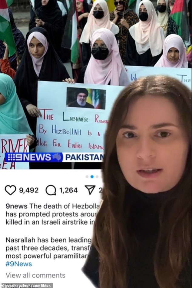 Conservative commentator Carla Efstratiou accused protesters of glorifying a terrorist organization after they were spotted waving Hezbollah flags at a pro-Palestinian rally