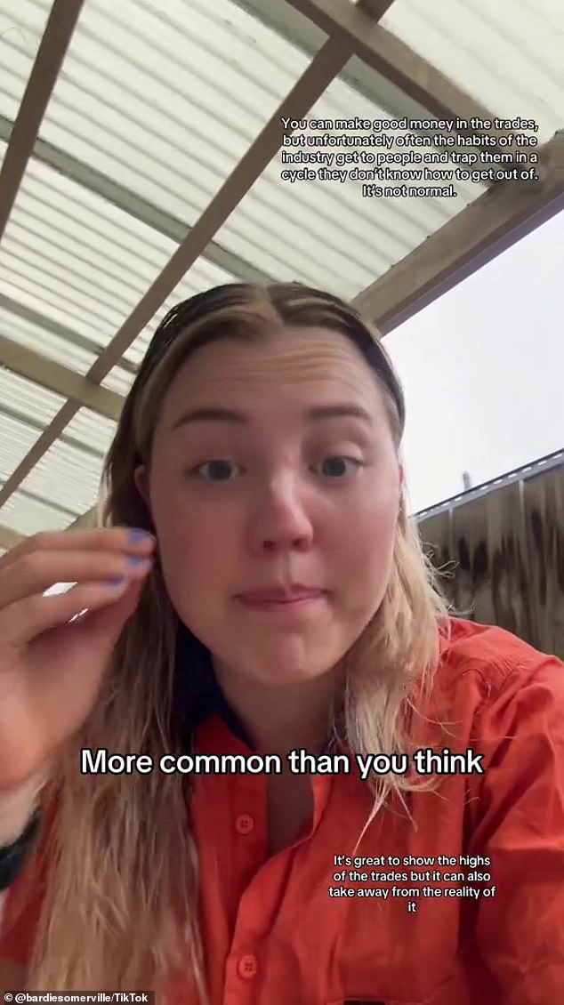 Bardie Somerville, who works as a carpenter, uploaded a video on Tiktok last Friday to expose the sad reality that many of her colleagues face every day