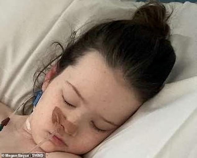 Although her mother Megan Sayce, 32, tried to break her habit by smearing olive oil on the youngster's hair, Sophia, now nine, was rushed to hospital after fainting from the pain in her stomach.