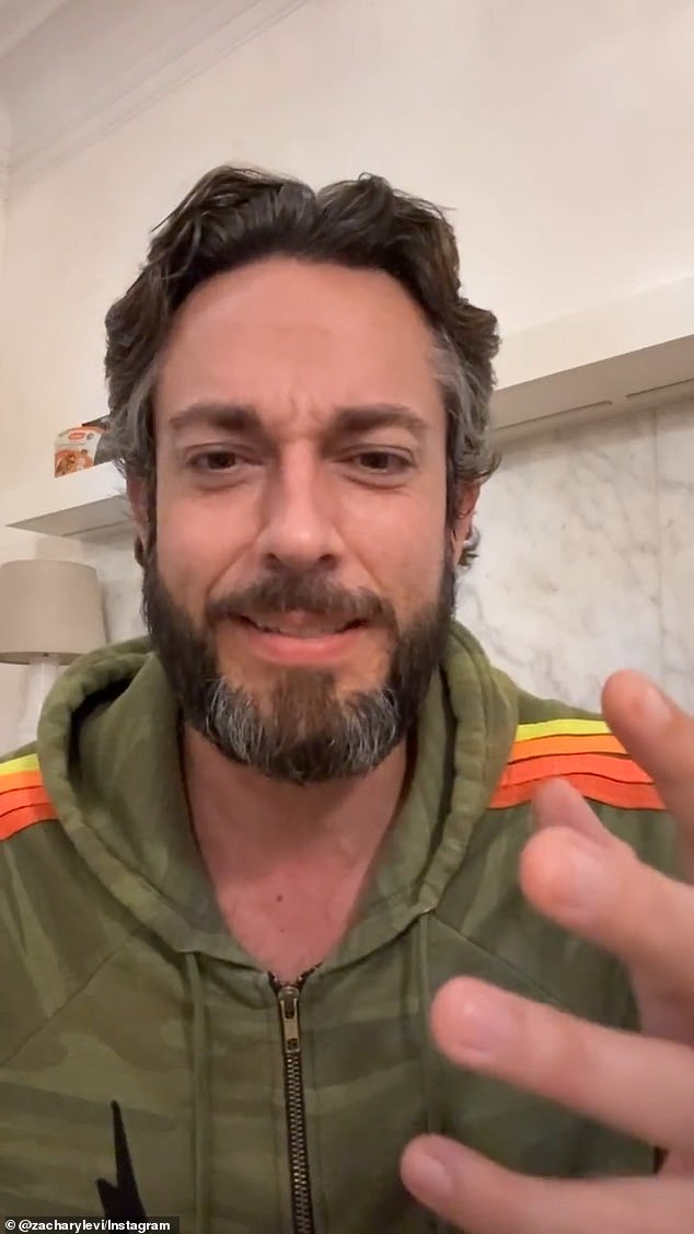 Zachary Levi, 44, was widely criticized after linking the COVID-19 vaccine to the recent death of Gavin Creel at the age of 48, with fellow actor Norbert Leo Butz saying he was 'completely heartbroken' by the move