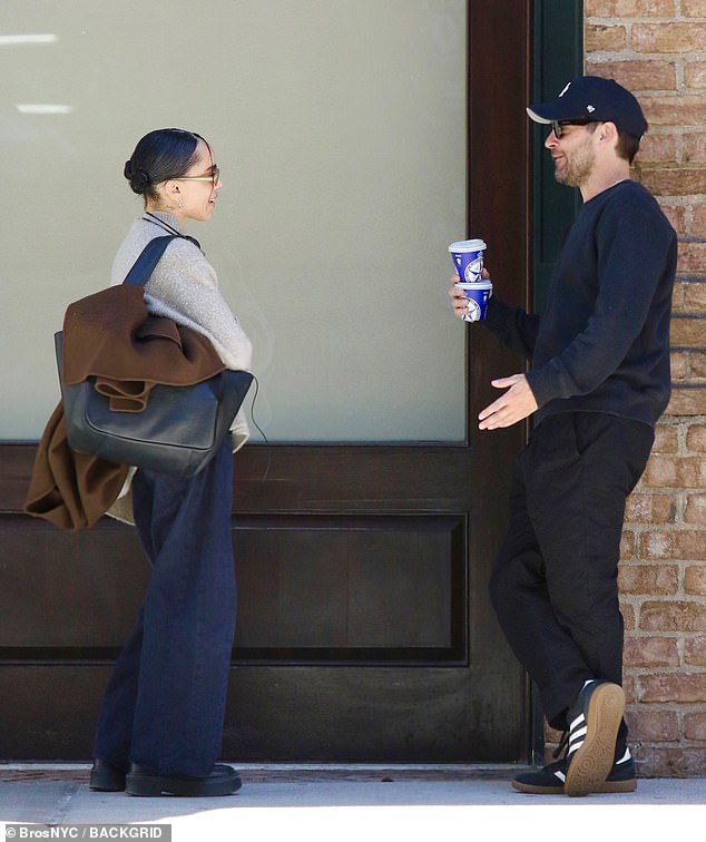 Zoe Kravitz and Tobey Maguire caught up this week while out and about in New York City