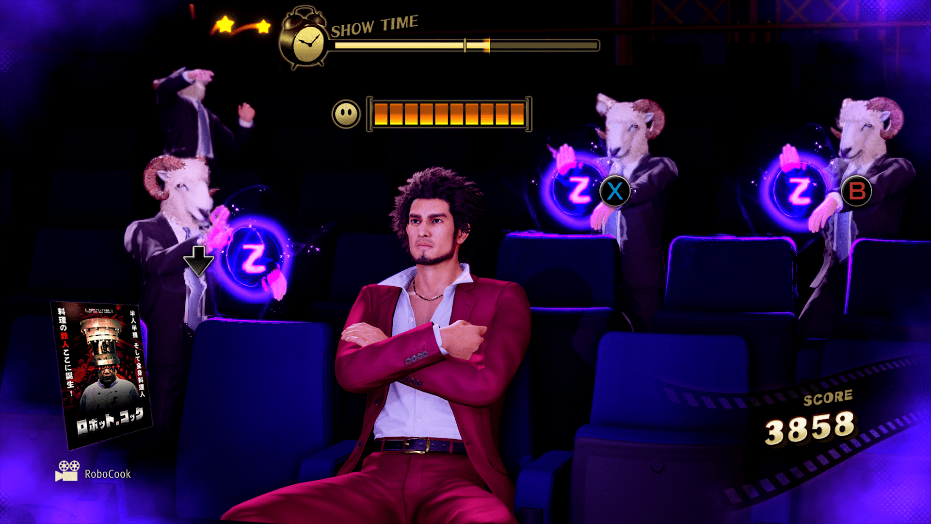 In one mini-game, Yakuza: Like a Dragon, Ichiban has to fight imaginary rams as a symbol of his attempt not to fall asleep while watching classic films