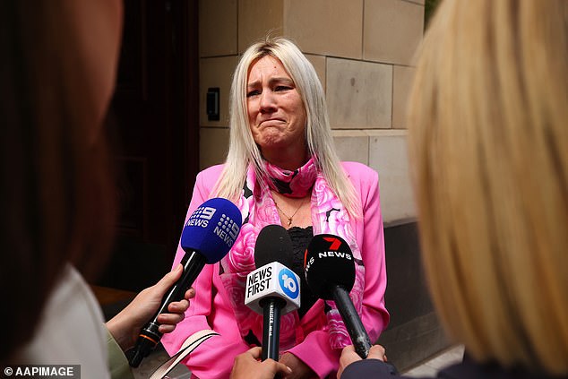 Ellie Price's mother Tracey Gangell fought back tears as she faced the media after Barbaro was convicted of her daughter's murder.