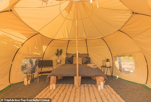 The Wrights also run Top End Safari Camp, 120km south of Darwin, an $895-per-night luxury glamping experience in chic tents to give tourists a taste of Wright's outback life