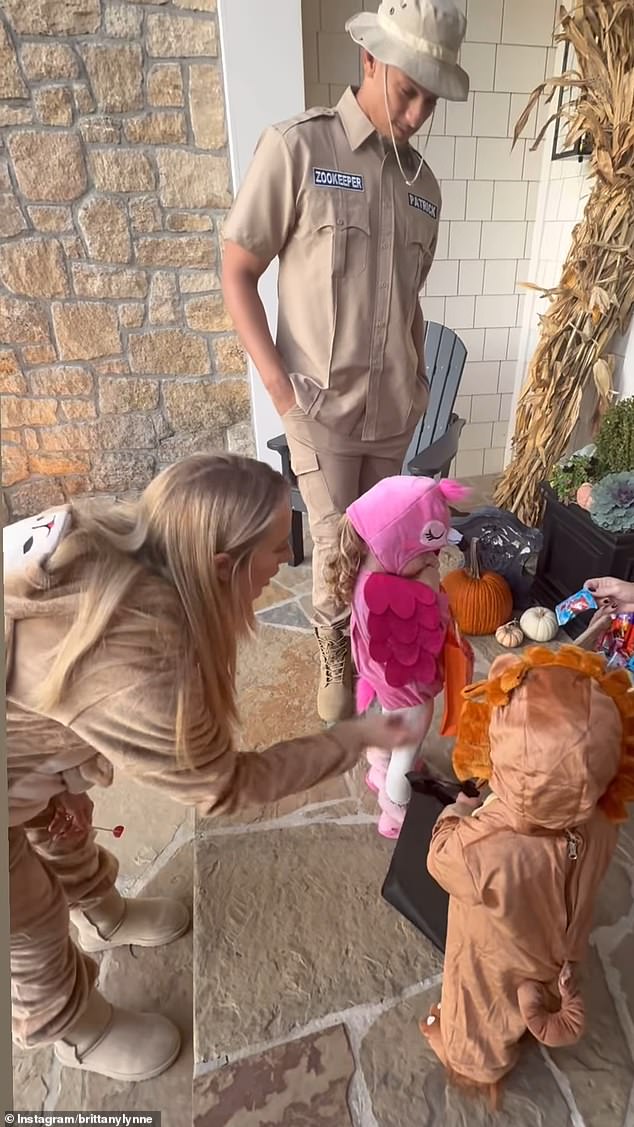 The Kansas City Chiefs' star quarterback played the role of a zoo keeper, wearing a tan uniform with 