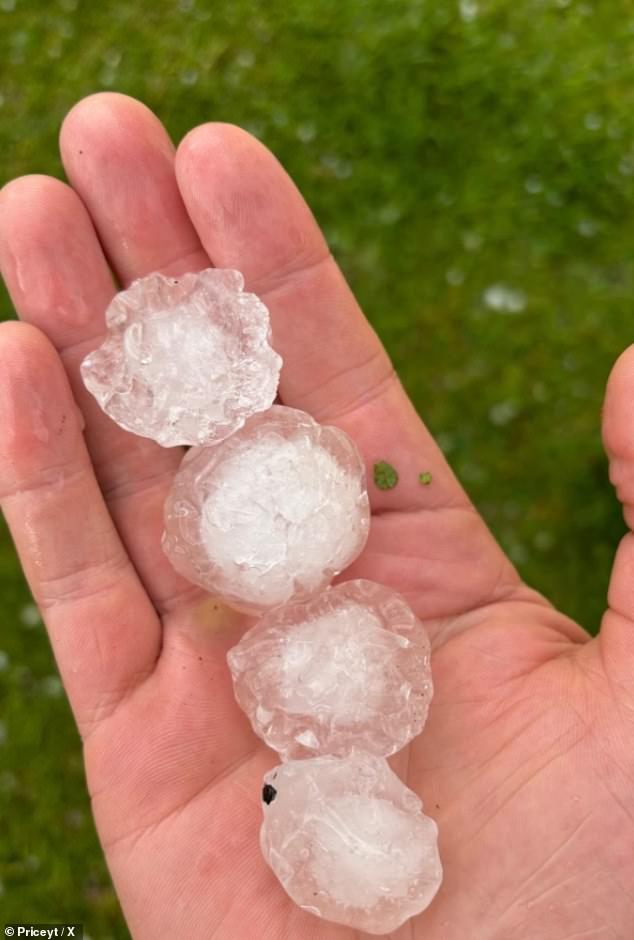 Huge hailstones lashed parts of south-east Queensland on Friday