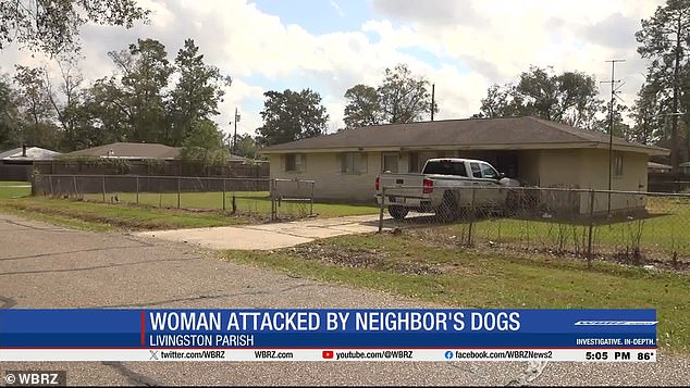 The unidentified woman was walking in her driveway on Randall Avenue in Livingston Parish on Tuesday when she fell