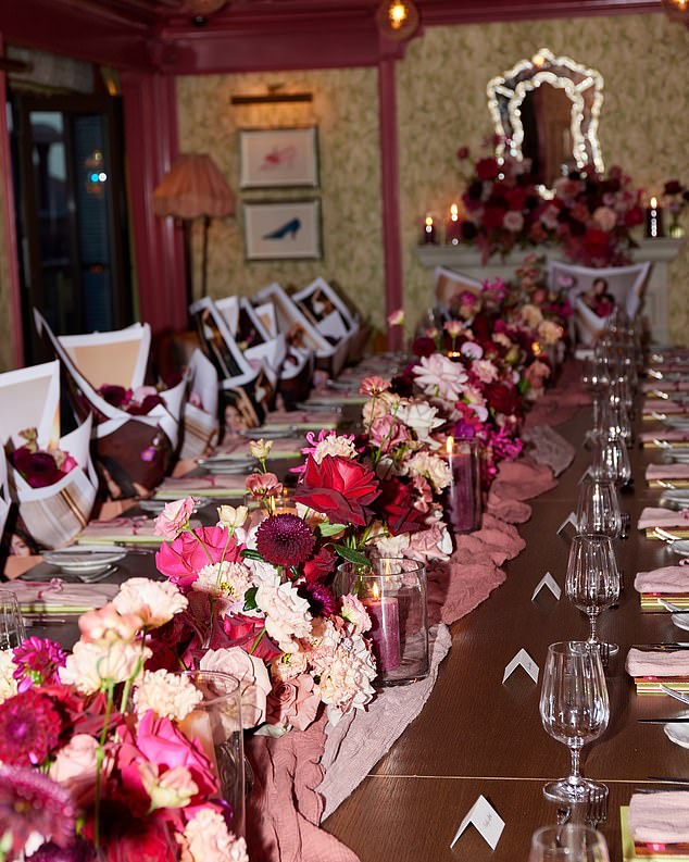 She also shared a glimpse into the event, posting a photo of a beautiful large table covered in red and pink flowers