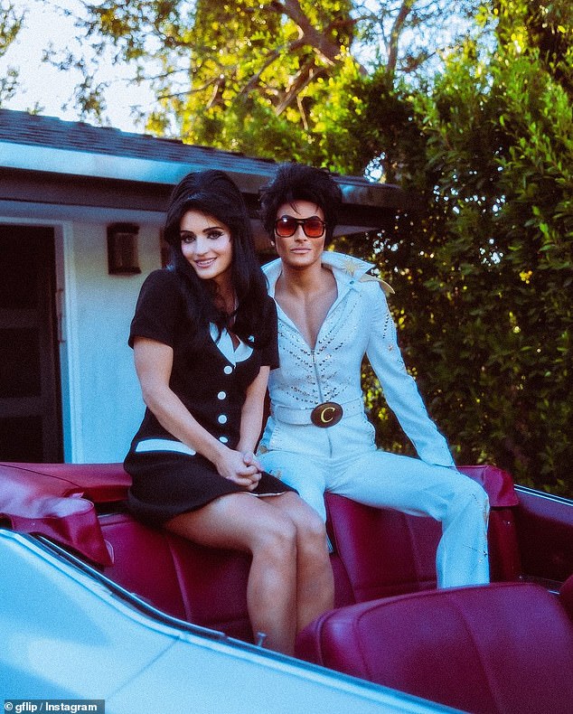 The couple also put on a beautiful display as they sat in a white retro convertible for a series of photos