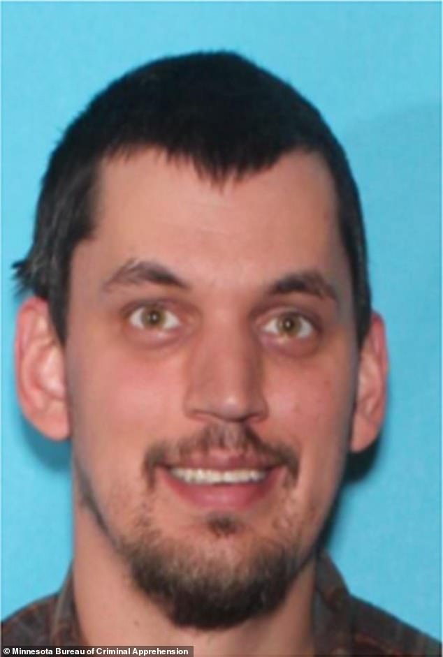 In a plea for help shared on social media, the Minnesota Bureau of Criminal Apprehension said Aanerud, seen here, is suspected of killing a man before kidnapping him.