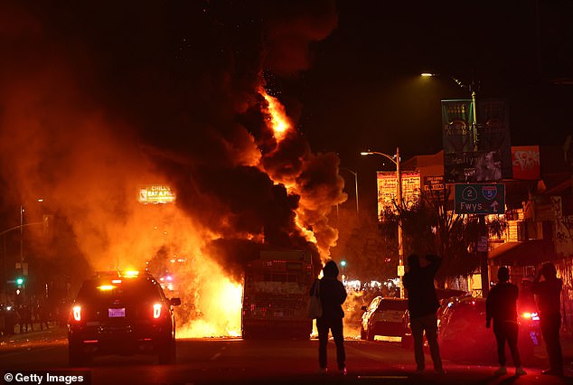 The World Series celebration turned ugly early Thursday morning in Los Angeles