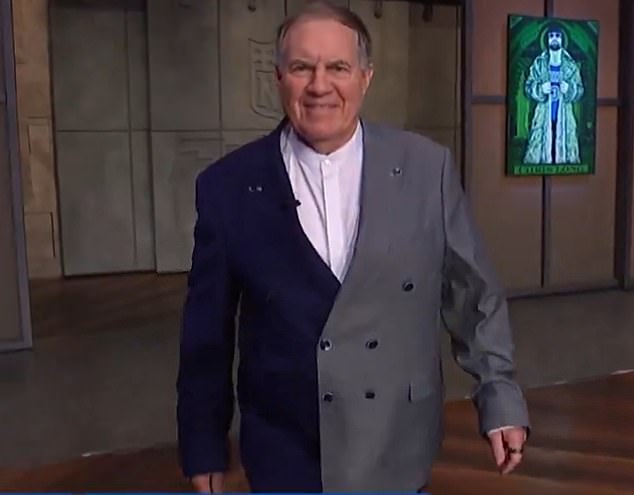 Belichick also dressed as Clark, as the legendary coach wore a two-tone suit