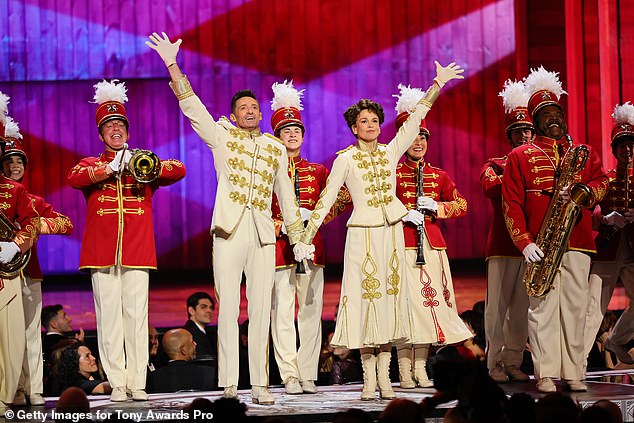 After landing film roles early in his career in theater, Hugh returned to Broadway in a revival of The Music Man (pictured)