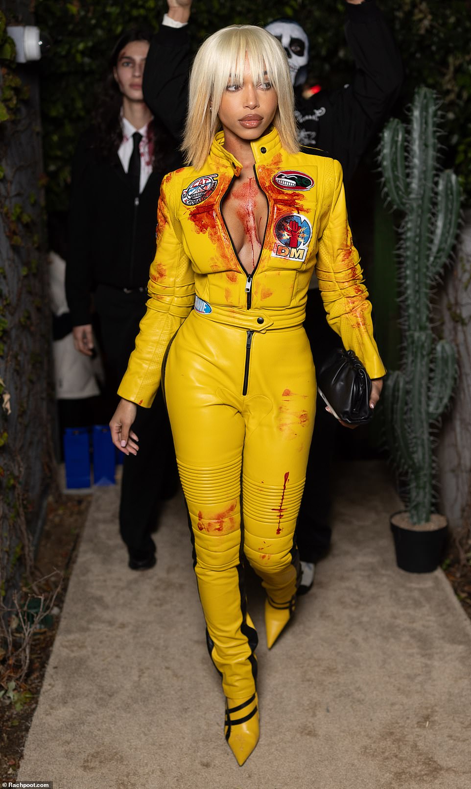 Lori Harvey wore a sexy yellow leather look