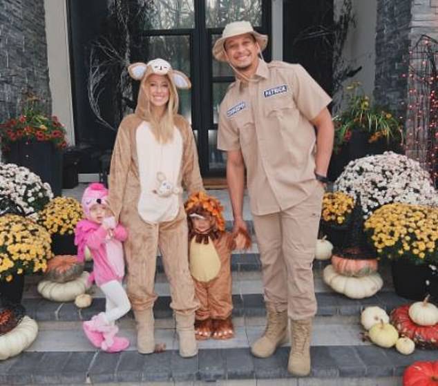 The Mahomes family last found costumes as a foursome while Brittany was pregnant