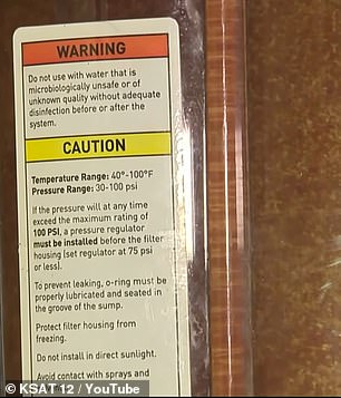 “These filters should last at least six months to a year, but we now replace our filters at least once a month,” Jason said. Pictured: An unmodified filter in Knighton's house