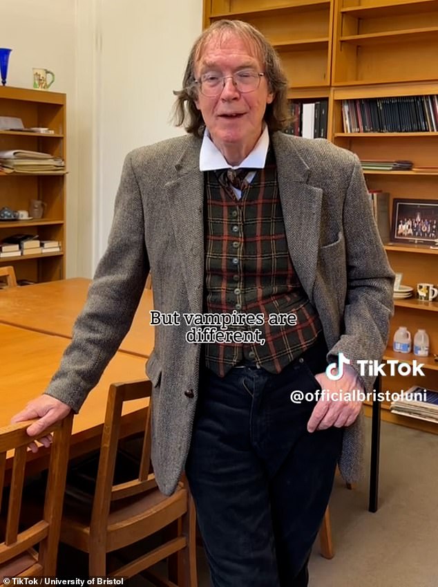 Historian of Folklore at the University of Bristol, Professor Ronald Hutton, explained in his latest TikTok video how vampires 'represent the dark, dangerous and exciting aspects of sex'