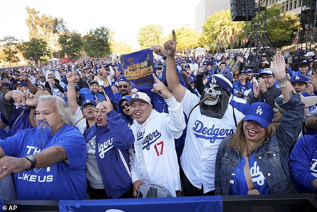 The Friday parade started around 11 a.m. in Los Angeles and ends at Dodger Stadium