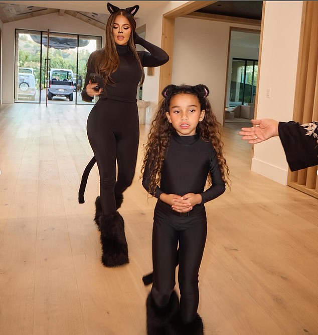 In one of the images, there was something behind the pin-up that only the very rich have. And of course Khloe has one, as she is worth an estimated $65 million; seen with Dream Kardashian