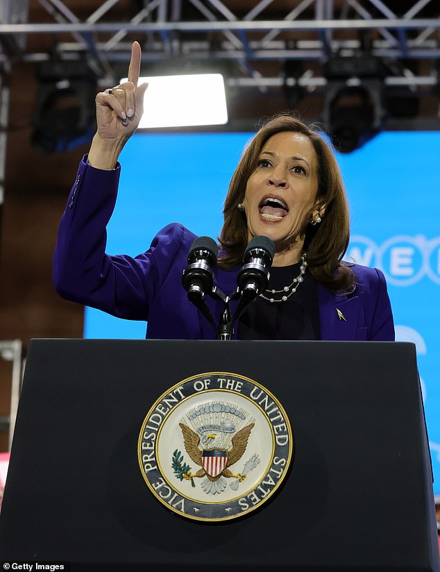 She revealed her fear of what it would mean if Trump lost the election to Harris, saying: 'My fear is that freedom fighters will all be seen as political dissidents'