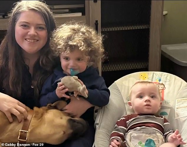 Two weeks after joining the family, 3-year-old pup alerted Gabby Bannon, 29, to a growing fire in their kitchen