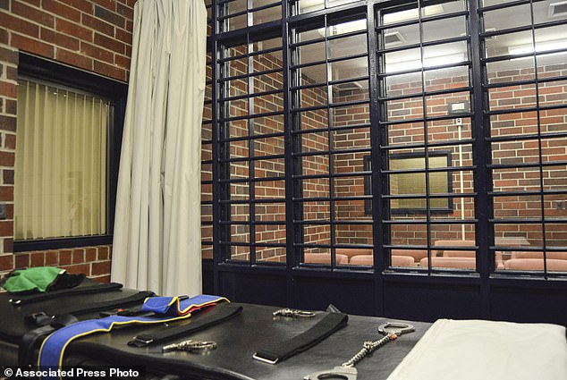 This undated photo provided by the South Carolina Department of Corrections shows the execution chamber at the Broad River Correctional Institution in Columbia, SC (South Carolina Department of Corrections via AP)