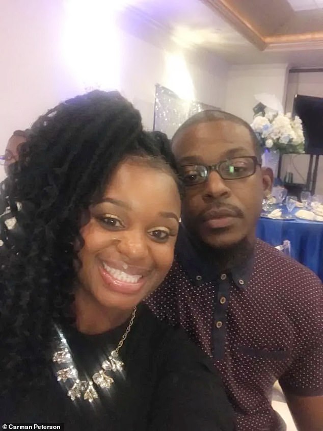 Just weeks ago, the 38-year-old's estranged wife, Carman Peterson (seen here with Pait), was gunned down in her own apartment — shot to death in her bed as she slept. The couple married in April 2019