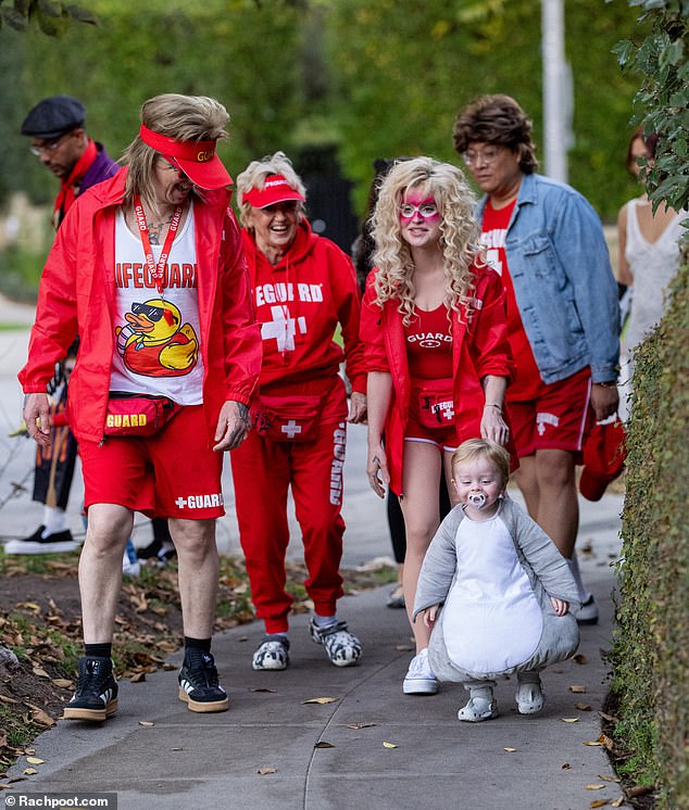 The trio was joined by Osbourne's close friend Daniel Nguyen, and another guest who also dressed according to theme