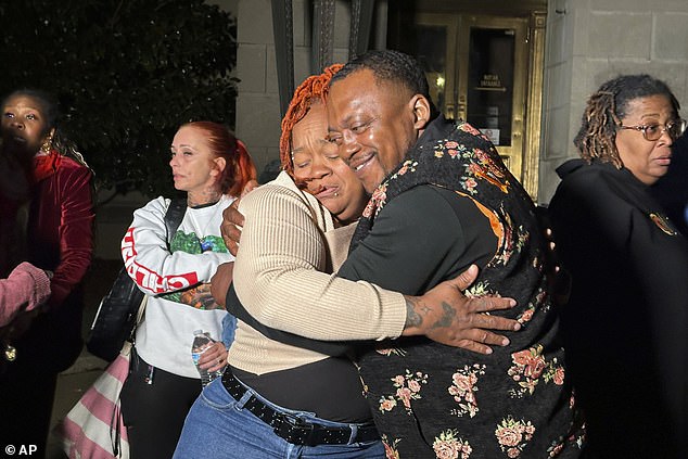 Taylor's mother, Tamika Palmer, was seen hugging a friend on the courthouse steps soon after. As for Hankison, his conviction carries a maximum sentence of life in prison. He will be sentenced on March 12 by U.S. District Judge Rebecca Grady Jennings