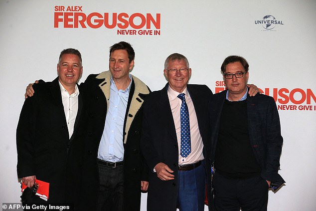 His sons Darren (L), Mark (second from left) and Jason (right) are listed as having significant control over the company