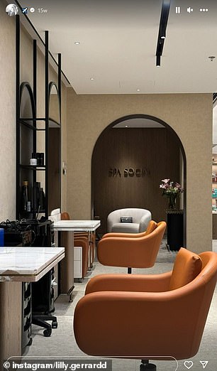 Lily Gerrard shared a photo of a chic beauty salon in Bahrain on her Instagram